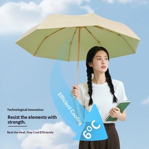 Sombrilla Plegable para Mujer con Gancho Dorado Pequeño, 8 Varillas, Protección Solar y Lluvia, Venta al por Mayor para Fabricantes - Product Image 2