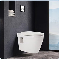 Salle de bain sans bord Bidet Toilette Céramique Sanitaire Toilette Murale Accrochée Toilette WC