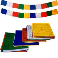 Authentique 100% coton tibétain vent cheval drapeaux de prière Original guérison Lama Design 50 béni fournitures de fête promotionnelles