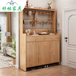<b>Shoe</b> Cabinet Coat Cabinet Entryway Storage Cabinet Large Capacity Multifunctional Living Room Cabinet With <b>Hooks</b> And Drawers - Product Image 1