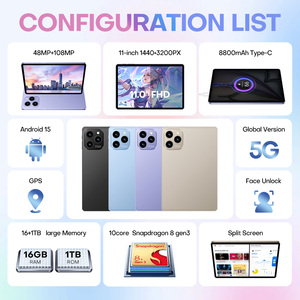 Hot bán 11 inch <span class=keywords><strong>Android</strong></span> 15 Ram 16GB 8 Pro Deca Core máy tính bảng 1TB Sim thẻ kinh doanh chuyên nghiệp điện dung 5g 5g máy tính bảng - Product Image 5
