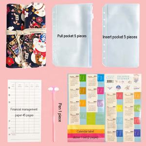 Carpeta de cuaderno en espiral A5 A6, sobres con cremallera en efectivo, cubierta de cuero PU, <span class=keywords><strong>Agenda</strong></span>, planificador, presupuesto escolar, gestión del dinero, diario de regalo - Product Image 6