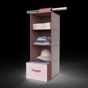 Whole Seller Foldable Durable Hanging Closet Organizer, 6-shelf Non-woven Hanging Closet <b>Storage</b> Organization for Wardrobe - Product Image 2