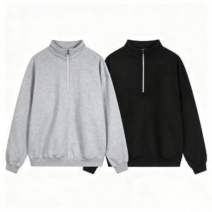 Consegna Rapida Felpa con Zip a un Quarto Oversize con Design a Spalla Scesa e Giacca da Uomo di Qualità Superiore - Product Image 1