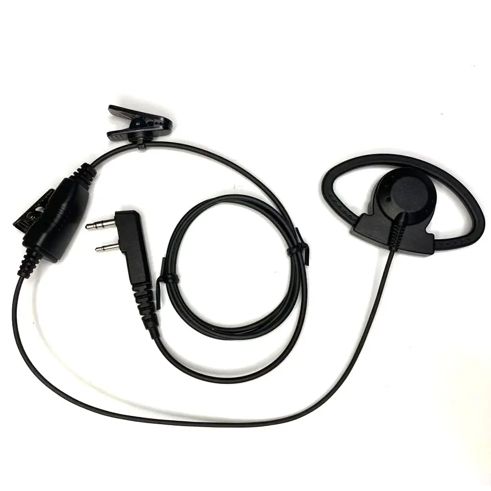 Ucuz Stereo kablolu güvenlik kulaklık için D şekli kulaklık Kenwood 2Pin K BaoFeng UV-5R UV-82 BF-888S kulaklık