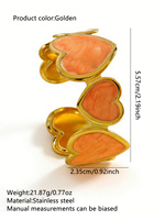 Bracelet Cœur Goutte d'Eau Populaire en Acier Inoxydable, Élégant et Tendance, Bracelet Cœur Ouvert Polyvalent en Acier Titane, Bijou