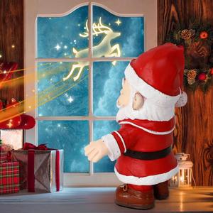 Aili, Figurines du Père Noël Décorations <span class=keywords><strong>de</strong></span> Noël Ornement <span class=keywords><strong>de</strong></span> Père Noël debout et suspendu en résine pour arbre Bureau <span class=keywords><strong>de</strong></span> table Maison - Product Image 5