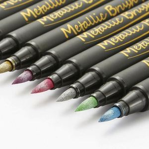 Ensemble de stylos marqueurs à pinceaux doux, couleurs métalliques brillantes, peinture personnalisée en usine, coloriage, aquarelle - Product Image 3