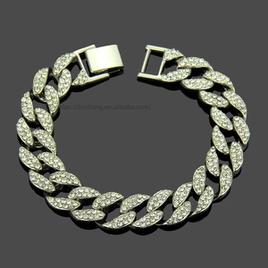 Hip Hop Set <b>Cuban</b> Bracelet Bracelet Trendy Men's Jewelry - Product Image 2