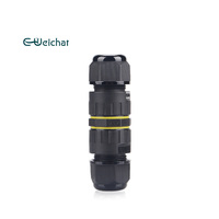 Connecteur de câble électrique étanche IP68 M16 mâle/femelle 3 broches, boîtier PA66, contacts en alliage de cuivre, 17,5 A 400 V, certifié CE