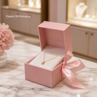 Boîte cadeau pour bijoux, rose pastel, ruban satiné mat, nœud pliable, taille personnalisée pour bagues, boucles d'oreilles, emballage cadeau pour les fêtes, provenant de l'usine