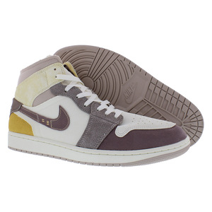 Nike Air Jordan 1 MID SE หัตถกรรมรองเท้าผู้ชายสี sail/taupe hoze/ หินฟอสซิลหินทันสมัยยางฤดูร้อน-100% แท้ - Product Image 5