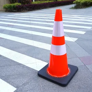 Cono de plástico para tráfico de carretera, cono de emergencia reflectante de advertencia de seguridad, PVC, 70Cm