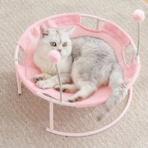 Nuevo estilo, superventas, hamaca para acampar de gato fresco transpirable de verano con bola peluda, nido de cama para mascotas de animales pequeños lavable divertido - Product Image 1