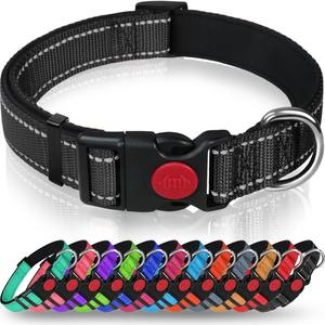 <span class=keywords><strong>Collar</strong></span> de nailon ajustable de lujo para mascotas, cintas reflectantes, <span class=keywords><strong>Collar</strong></span> DE SEGURIDAD transfronterizo de lujo para perros, cinturón acolchado sólido, venta al por mayor para mascotas - Product Image 5