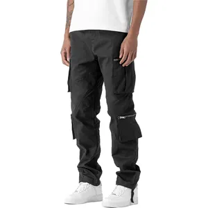 Groothandel Baggy Cargo Broek Mannen Streetwear Custom Wijde Pijpen Hoge Kwaliteit Nylon Cargo Broek Voor Mannen