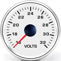 Voltmeter Mobil 52mm Tahan Air 12V 24V dengan Peringatan 10 Warna