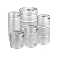 Fût à bière en acier inoxydable argenté 1/6 BBL norme américaine, capacité 20L/30L/50L, avec coupleur distributeur G S D, empilable, KIMLONG