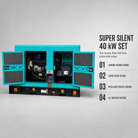 Generator Diesel Senyap 40 kW dengan Saklar Transfer Otomatis, Mesin Ricardo, Alternator Tembaga Murni, Kontrol Digital, Genset Cadangan Daya