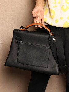 Borsa da Viaggio in Vera Pelle Nera per <span class=keywords><strong>Uomo</strong></span>, Ispirata ai Designer, Multifunzione, a Tracolla e a Mano - Product Image 3