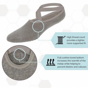 Chaussettes de yoga antidérapantes pour femmes avec coussin pour Pilates, Barre et usage domestique - Product Image 5