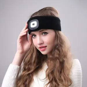 Led chiếu sáng Tai nghe có thể sạc lại nút di động ánh sáng lên hairbands thể thao ngoài trời sweatband đôi đan cưỡi Headband