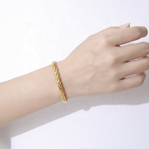 Pulsera de cuerda de trigo de espiga chapada en oro para hombre y mujer, joyería minimalista, tendencia, 2021 - Product Image 6