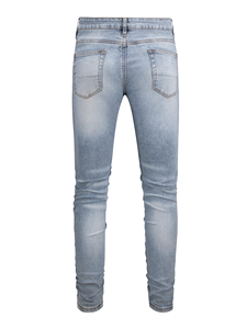 Branded OEM Denim Pants <strong>Trousers</strong> Wholesale Jeans Custom Logo Purple Color Denim Jeans <strong>Men</strong> Slim <strong>Printed</strong> Ripped Hip Hop Jeans - Product Image 6