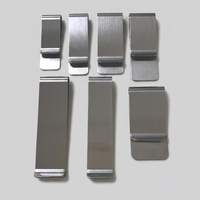 Pince à billets promotionnelle personnalisable en acier inoxydable et zinc, vente en gros, avec pince à billets large vierge en métal argenté pour hommes