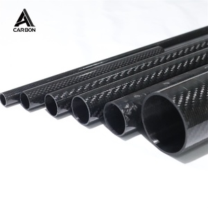 Estera de superficie lisa de sarga de tubo de fibra de carbono tejida <span class=keywords><strong>3K</strong></span> ligera de alta resistencia personalizada brillante - Product Image 1