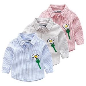 Camisa de Niño a Rayas con Bordado Abstracto de Algodón de Manga Larga con Tirantes de Ali Express Turquía - Product Image 1