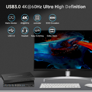 สวิตซ์4K 60Hz HDMI KVM <span class=keywords><strong>4</strong></span>เครื่องจำลอง3พอร์ต USB 3.0 KVM สวิตช์<span class=keywords><strong>4</strong></span>อิน2เอาท์ - Product Image 3