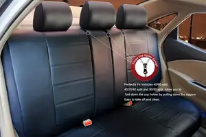 11-piezas cubiertas de asiento de coche Set completo-Premium de cuero de imitación de automoción y asiento de atrás protectores encaja la mayoría del camión del coche de Van SU