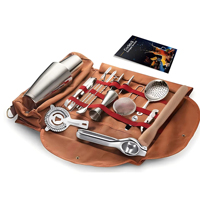 Kit de Barman Professionnel 22 pièces : Shaker Boston 800ml+550ml, Outils, Pierres et Sac |   Ensemble de mixologie professionnel |   Kit de barman