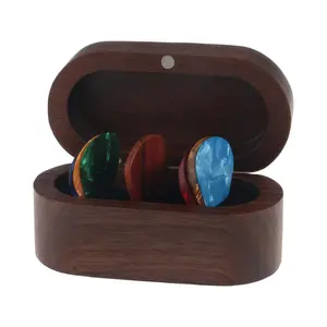 Set di supporto per Pick in legno personalizzato fret Mini portagioie scatola per chitarra in legno