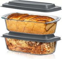 MIXWARES Plat à four en verre et plat de cuisson résistant au four en borosilicate pour casseroles, pain de mie et fromage
