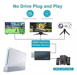 Convertidor <span class=keywords><strong>Wii2HDMI</strong></span> Full HD 1080P para PC, Monitor HDTV, Pantalla, Blanco y Negro - Product Image 6
