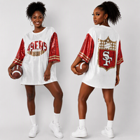 Robe T-shirt en jersey à paillettes pour le jour du match de football des San Francisco 49ers pour SF
