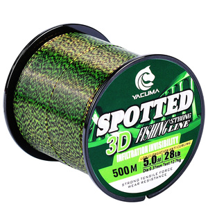 YACUMA 500 mètres de ligne de pêche en fibre de carbone Invisible vert tacheté monofilament en nylon résistant à l'usure pour la pêche en lac et en rivière - Product Image 1