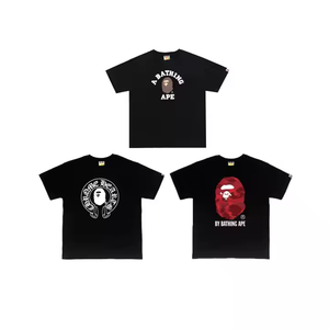 Camiseta Bapees Estampada Holgada de Moda para Hombre 2025, Venta al Por Mayor, Nueva Colección de Alta Calidad, Marca de Diseñador, 100% Algodón, Estilo Casual Deportivo - Product Image 1