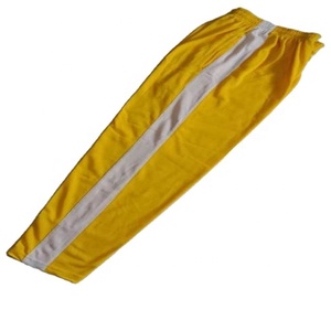Uniforme de sport pour garçons de haute qualité Pantalon de survêtement à rayures blanches et jaunes en polyester - Product Image 2