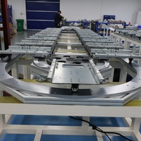 Convoyeur automatique multi-stations à rail circulaire large Qingong pour la circulation parallèle des composants lourds dans l'assemblage de moteurs