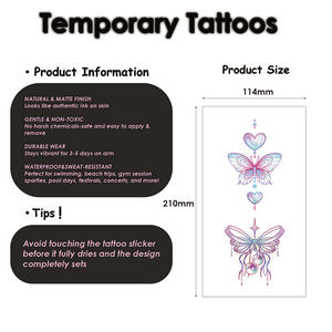 Autocollants de <span class=keywords><strong>tatouage</strong></span> temporaire dégradé pastel, motif <span class=keywords><strong>dentelle</strong></span>, esthétique Coquette, autocollant tendance, tatouages de <span class=keywords><strong>bras</strong></span> sûrs pour la peau, effet blush - Product Image 3