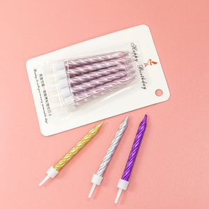 Haute qualité 10 pièces coloré spirale gâteau d'anniversaire bougies d'allumage avec support pour la décoration de mariage bébé enfants fête - Product Image 2