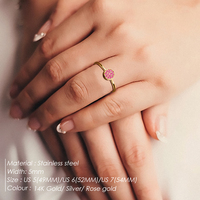 Bague Emanco de créateur de mode, luxueusement sertie de zircon, pierre de naissance colorée de 12 mois, en acier inoxydable plaqué or 14 carats