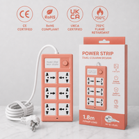 Multiprise universelle sur mesure à 6 prises, compacte, 2 rangées, cordon de 1,8 m, prise UE à 90 degrés, pour la maison et le bureau