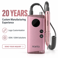 Machine à polir les ongles électrique portable HOWYEA 40000 tr/min, pour retirer le vernis à ongles, pour la manucure