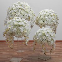E003 Ti136 Handgemaakte Zijde+Schuim Kunstbloemenbollen - Grote Witte Rozen Hortensia Bruiloft Tafeldecoraties Europese Stijl Feest