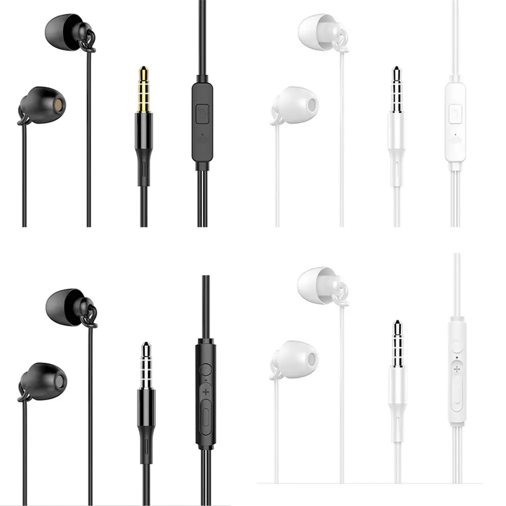 Produk Baru Earphone In-Ear Universal 3.5Mm Kabel Ekstra Bass Earphone dengan Mikrofon untuk iPhone Earbud Tidur