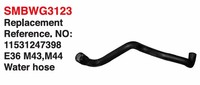 11531247398 SMBWG3123 Manguera de Radiador Nueva para Modelos E36 (318 TDS/318 I/316 G/316), Pieza de Repuesto para Refrigeración de Agua del Motor